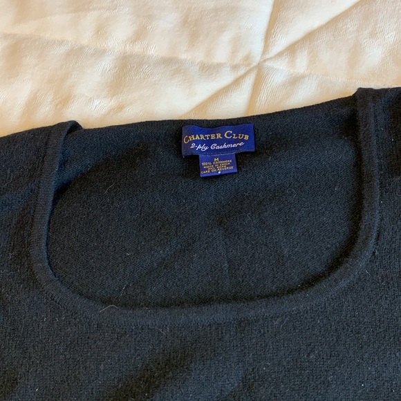 Women’s Charter Club black 100% 2 Ply Cashmere Sweater Size M - Picture 4 of 9
